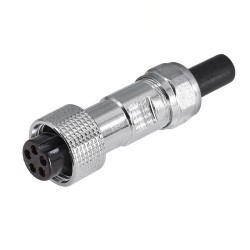 GX12 Connector 5Pin Straight Female Pulg to Male Socket Back Mount Solder Type for PCB IP67 Waterproof