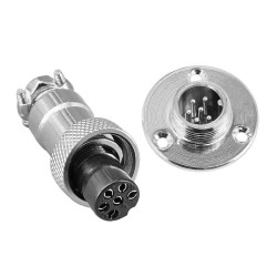 GX12 Connector 6pin Male and Female 3 Hole Circular Flange Aviation Plug and Socket Solder Type