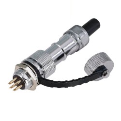 GX12 Connector 7Pin Straight Female Plug to Male Socket Back Mount Solder Type For PCB IP67 Waterproof
