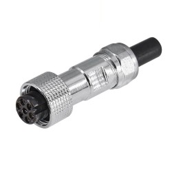 GX12 Connector 7Pin Straight Female Plug to Male Socket Back Mount Solder Type For PCB IP67 Waterproof