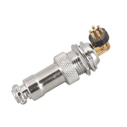 GX12 Connector 7Pin Straight Female Pulg to Right Angled Male Socket Front Mount Solder Type For PCB