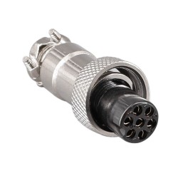 GX12 Connector 7Pin Straight Female Pulg to Right Angled Male Socket Front Mount Solder Type For PCB