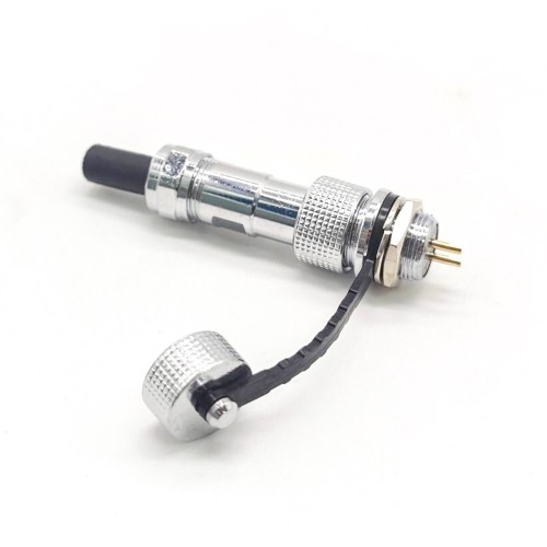 GX12 Connector IP67 Waterproof 2Pin Standard Type Straight Female Plug and Male Socket with Metal Dust Cap GX12 Connector IP67 Waterproof 2Pin Standard Type Straight Female Plug and Male Socket with Metal Dust Cap