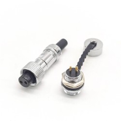 GX12 Connector IP67 Waterproof 2Pin Standard Type Straight Female Plug and Male Socket with Metal Dust Cap