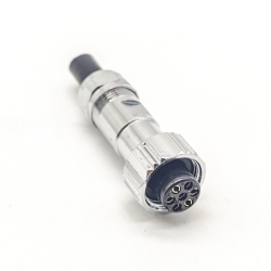 GX12 Plug 7 Pin Female Straight IP67 Waterproof Connector Metal Shell Solder Type for Cable