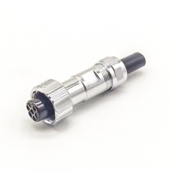 GX12 Plug 7 Pin Female Straight IP67 Waterproof Connector Metal Shell Solder Type for Cable