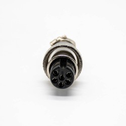 GX12 Plug Standard Type Cable Plug 6 Pin Female Straight Solder Type Aviation Connector