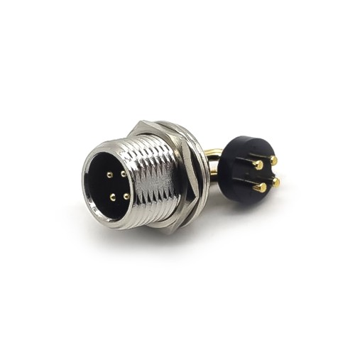 GX12 Standard Type Connector GX12-4 Pin Right Angled Male Socket for PCB GX12 Standard Type Connector GX12-4 Pin Right Angled Male Socket for PCB