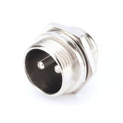 GX16 2 Connector Panel Mount Straight Socket Male for Cable