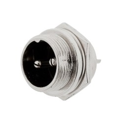 GX16 2 Connector Panel Mount Straight Socket Male for Cable