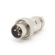 GX16 3 Pin Reverse Straight Male Plug Connector For Cable
