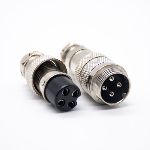 GX16 4 Aviation Connectors Metal Straight Butt-Joint Male and Female Connector