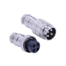 GX16 4 Aviation Connectors Metal Straight Butt-Joint Male and Female Connector