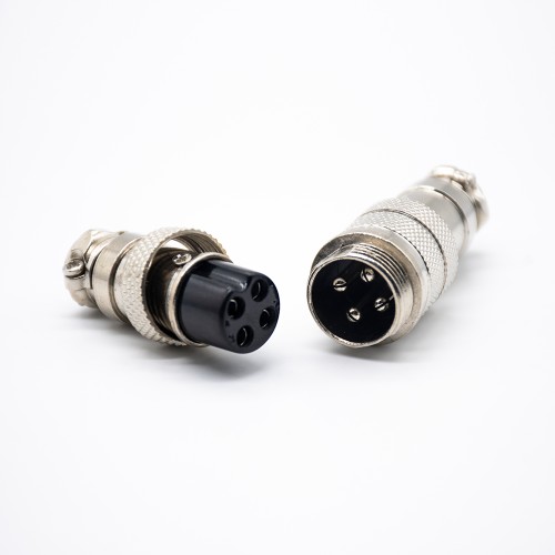 GX16 4 Aviation Connectors Metal Straight Butt-Joint Male and Female Connector