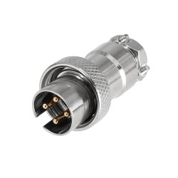 GX16 4 Pin Connector Reverse Straight Male Plug and Female Socket Back Mount Solder Type for Cable