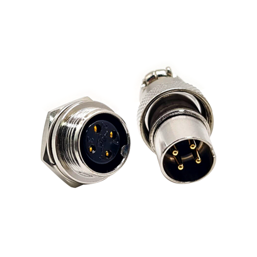 GX16 4 Pin Connector Reverse Straight Male Plug and Female Socket Back Mount Solder Type for Cable GX16 4 Pin Connector Reverse Straight Male Plug and Female Socket Back Mount Solder Type for Cable