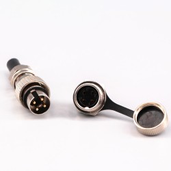 GX16 4 Pin Connector Reverse Straight Male Plug and Female Socket Back Mount Solder Type IP67 Waterproof