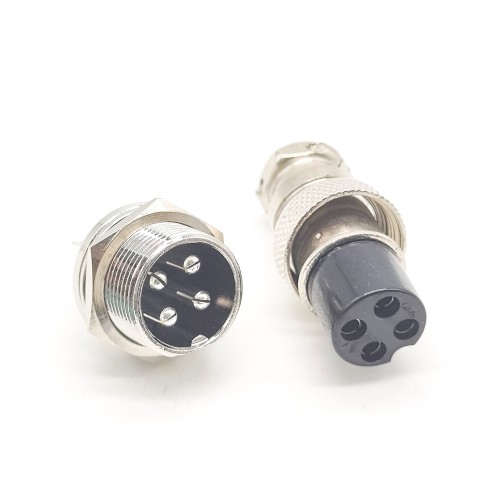 GX16 4Pin Male Female Circular Aviation Connector Plug 16MM Wire Panel Metal Connector PCB Mount