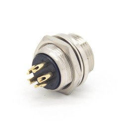 GX16 5 Pin Reverse Female Socket Straight Rear Bulkhead Solder Cup Connector For Cable