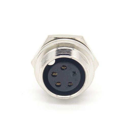 GX16 5 Pin Reverse Female Socket Straight Rear Bulkhead Solder Cup Connector For Cable
