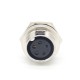 GX16 5 Pin Reverse Female Socket Straight Rear Bulkhead Solder Cup Connector For Cable