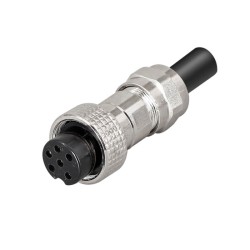 GX16-6 Pin Aviation Connector IP67 Waterproof Female Plug Solder Type For Cable