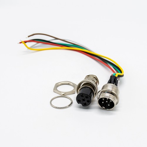 GX16 6 Pin Connector Standard Type Straight Female Pulg to Male Socket Front Bulkhead Solder Type For Cable GX16 6 Pin Connector Standard Type Straight Female Pulg to Male Socket Front Bulkhead Solder Type For Cable