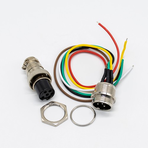 GX16 6 Pin Connector Standard Type Straight Female Pulg to Male Socket Front Bulkhead Solder Type For Cable GX16 6 Pin Connector Standard Type Straight Female Pulg to Male Socket Front Bulkhead Solder Type For Cable