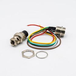 GX16 6 Pin Connector Standard Type Straight Female Pulg to Male Socket Front Bulkhead Solder Type For Cable