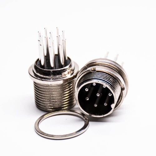 GX16 8 Pin Connector Straight Standard Type Male Socket Frount Bulkhead PCB Mount GX16 8 Pin Connector Straight Standard Type Male Socket Frount Bulkhead PCB Mount