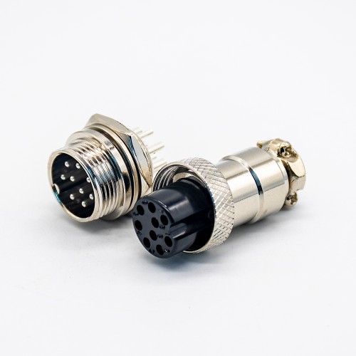 GX16 9 Pin Connector Straight Standard Type Female Pulg to Male Socket Rear Bulkhead Solder Type For Cable GX16 9 Pin Connector Straight Standard Type Female Pulg to Male Socket Rear Bulkhead Solder Type For Cable