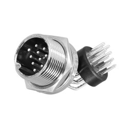 GX16 Connector 10 Pin Straight Female Plug to Right Angled Male Socket Front Mount Solder Type For PCB