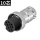 GX16 Connector 10 Pin Straight Female Plug to Right Angled Male Socket Front Mount Solder Type For PCB