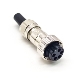GX16 Connector 5Pin Straight Female Plug Solder Type for Cable IP67 Waterproof