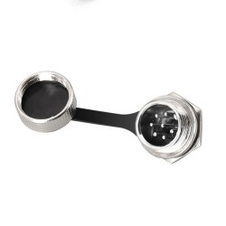 GX16 Connector 7Pin Straight Male Socket Back Mount Solder Type For Cable IP67 Waterproof