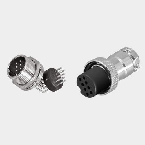 GX16 Connector 8Pin Straight Female Plug to Right Angled Male Socket Front Mount Solder Type For PCB GX16 Connector 8Pin Straight Female Plug to Right Angled Male Socket Front Mount Solder Type For PCB
