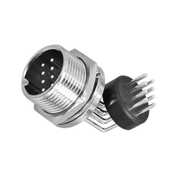 GX16 Connector 8Pin Straight Female Plug to Right Angled Male Socket Front Mount Solder Type For PCB