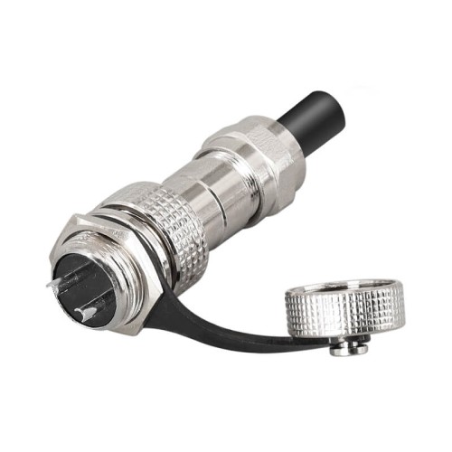 GX16 Connector IP67 Waterproof 2Pin Standard Type Straight Female Plug and Male Socket with Metal Dust Cap