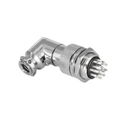 GX20 12 Pin Connector Angled Female Plug Aviation Wire Connector Metal Male Socket Back Mount Solder Cup