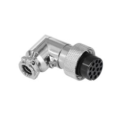 GX20 14 Pin Angled Connector Female Plug Aviation Wire Connector Metal Male Socket Back Mount Solder Cup