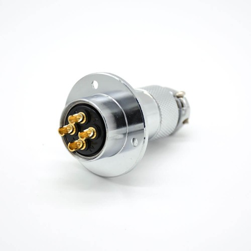 GX20 4 Pin Connector Standard Type Straight Female Pulg to Male Socket Flange Mounting Solder Cup For Cable GX20 4 Pin Connector Standard Type Straight Female Pulg to Male Socket Flange Mounting Solder Cup For Cable