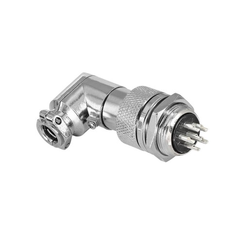 GX20 6 Pin Angled Female Connector Aviation Plug Wire Connector Metal Male Socket Back Mount Solder Cup GX20 6 Pin Angled Female Connector Aviation Plug Wire Connector Metal Male Socket Back Mount Solder Cup