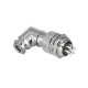 GX20 7 Pin Angled Connector Female Plug Aviation Wire Connector Metal Male Socket Back Mount Solder Cup