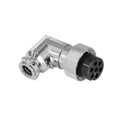 GX20 7 Pin Angled Connector Female Plug Aviation Wire Connector Metal Male Socket Back Mount Solder Cup