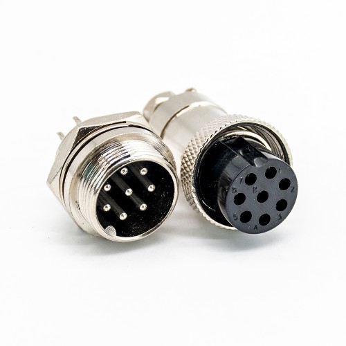 GX20 8 Pin Connector Straight Standard Type Female Pulg to Male Socket Rear Bulkhead Solder Type For Cable GX20 8 Pin Connector Straight Standard Type Female Pulg to Male Socket Rear Bulkhead Solder Type For Cable