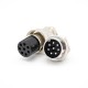 GX20 8 Pin Connector Straight Standard Type Female Pulg to Male Socket Rear Bulkhead Solder Type For Cable GX20 8 Pin Connector Straight Standard Type Female Pulg to Male Socket Rear Bulkhead Solder Type For Cable