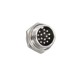 GX20 Connector 15 Pin Angled Female Plug Aviation Wire Connector Metal Male Socket Back Mount Solder Cup
