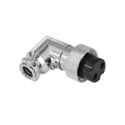 GX20 Connector 2 Pin Angled Female Plug Aviation Wrie Connector Metal Male Socket Back Mount Solder Cup