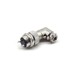 GX20 Connector 2 Pin Angled Female Plug Aviation Wrie Connector Metal Male Socket Back Mount Solder Cup