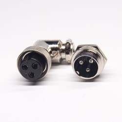 GX20 Connector 3 Pin 90 Degree Metal Male Socket Female Plug Aviation Wrie Connector